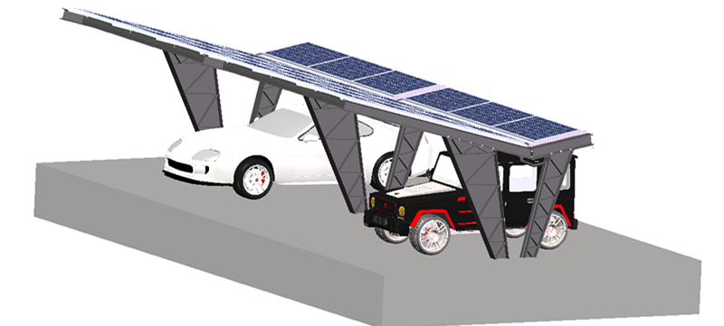 carport with solar panels installed