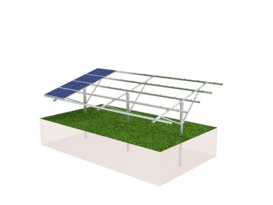 Piling pv ground mounting structure with concrete blocks